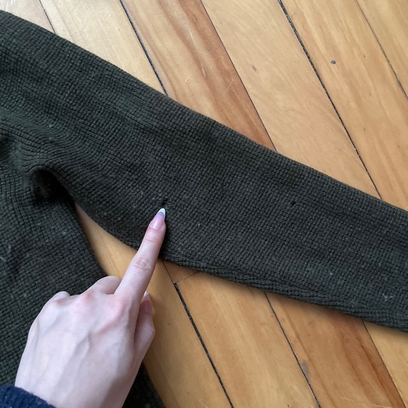 Marc by Marc Jacobs Mens Large Long Sleeve Waffle Knit Thermal Shirt Olive Green - Picture 3 of 5